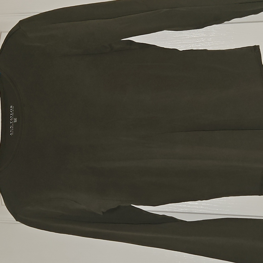 Ann Taylor Dark Olive Long Sleeve Shirt